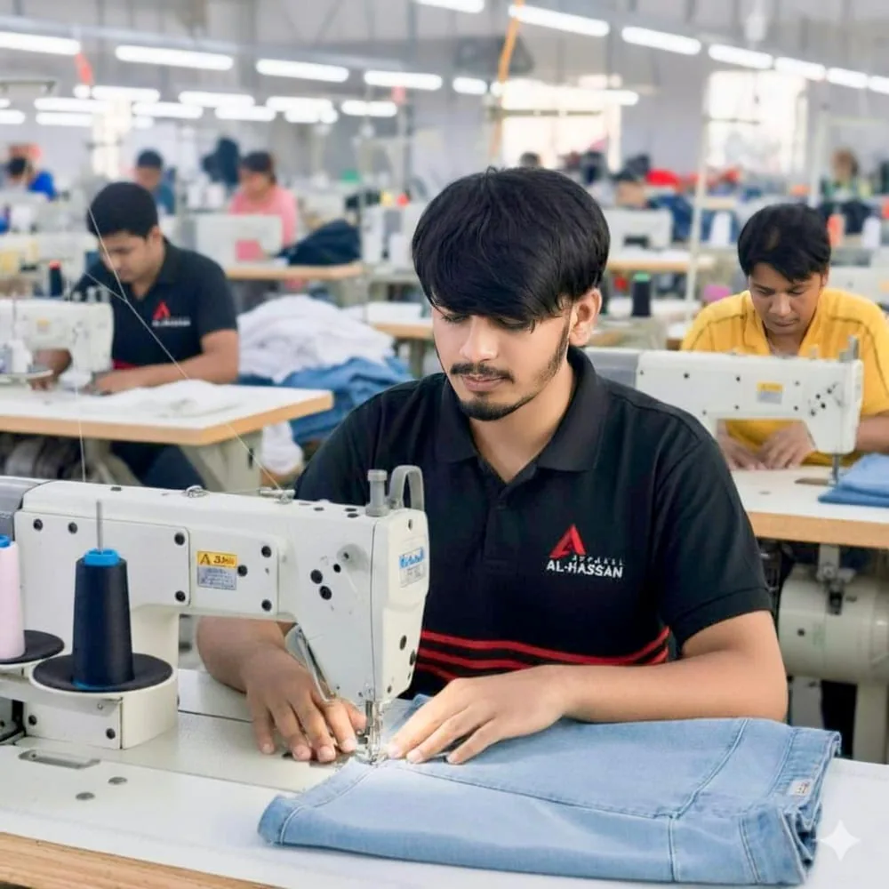 Al Hassan Apparel Manufacturing Floor and garment production lines in Lahore